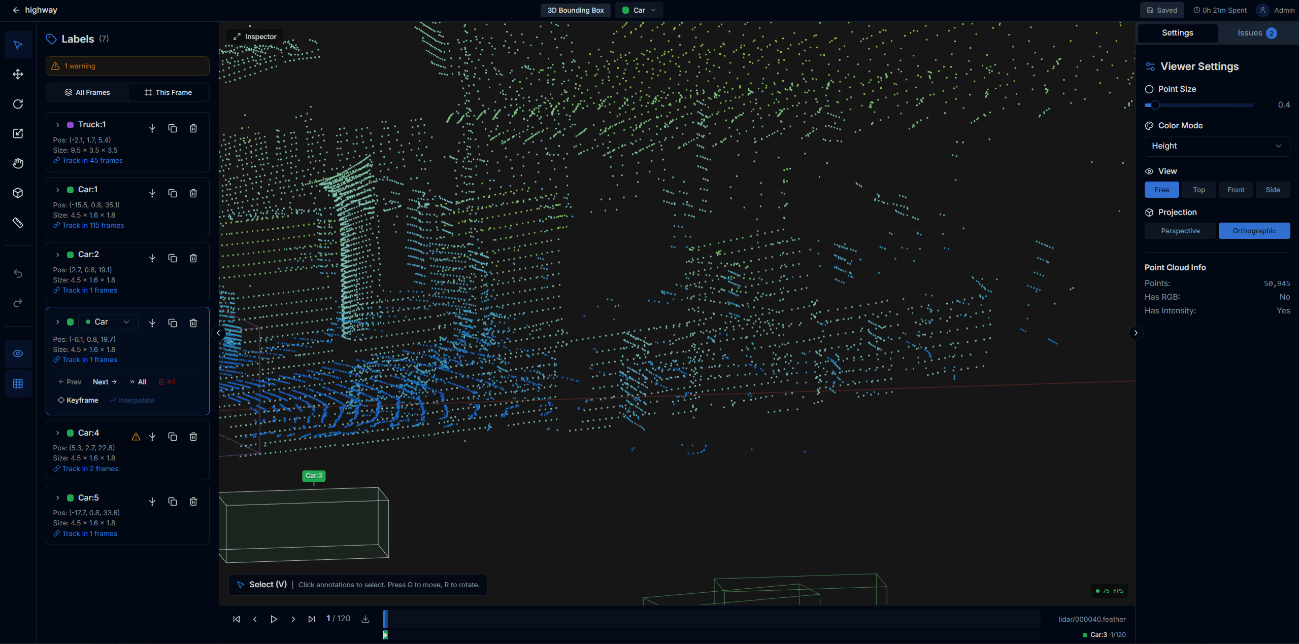 Pointwise 3D annotation editor